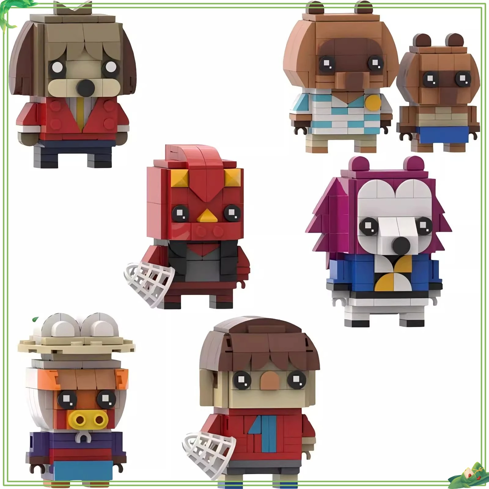 

MOC животные лес творческий мультфильм аниме игровые персонажи BrickHeadz строительные блоки модель кирпичный орнамент игрушка подарки на Хэллоуин