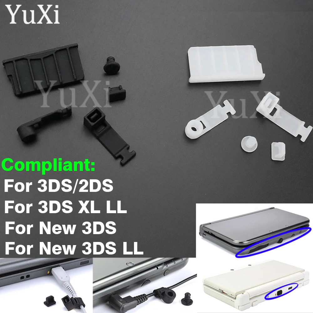 1 Set Silicone Anti-Dust Plug Charging Dock Earphone Jack Dust Proof Protector Cover Cap for New 3DS XL/LL 2DS 3DS XL LL