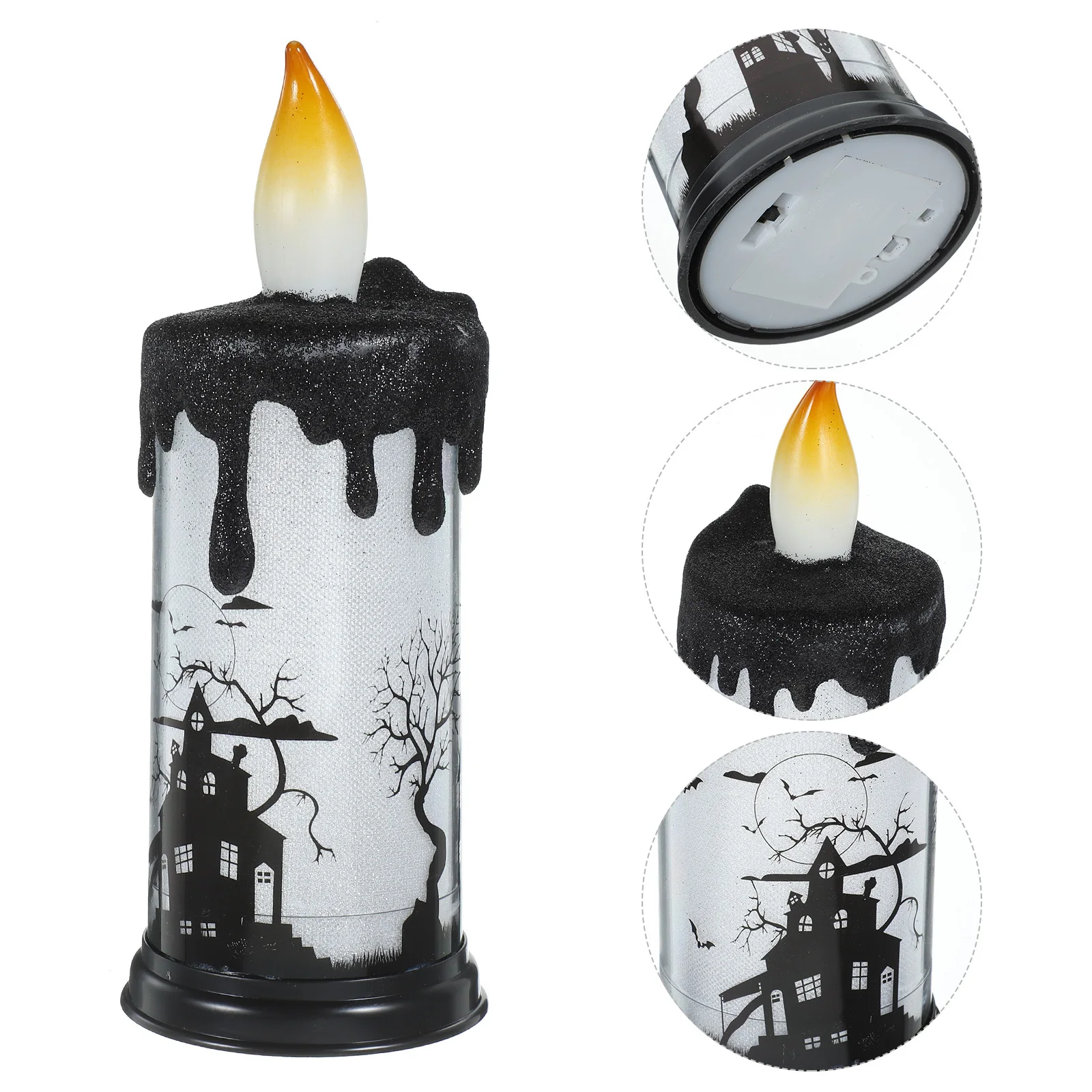 

1Pcs Electronic Light LED Flameless Long Burn Time No Friendly for Halloween Decor Party Ambience
