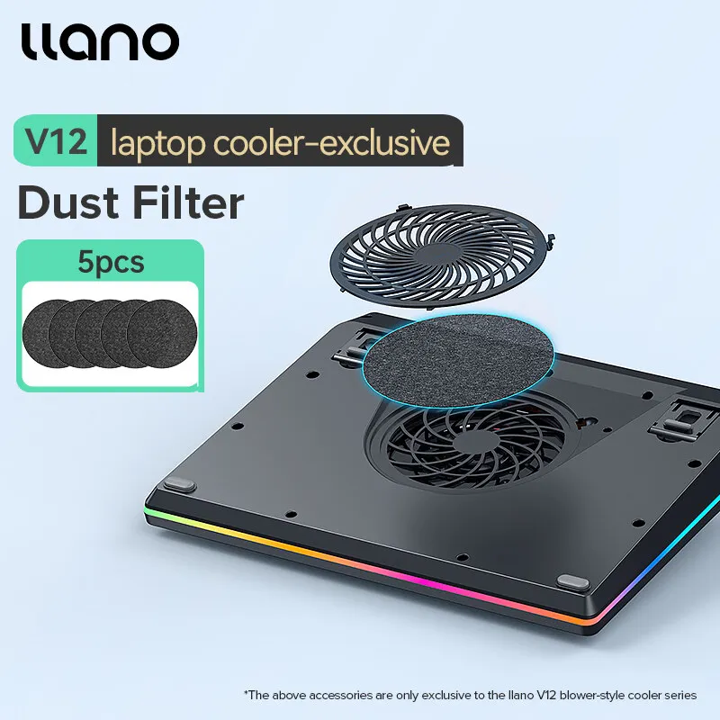 Llano For V12 V10 Turbo-Fan RGB Laptop Cooler Dust Filter Memory Pad 12V/3A 36W DC Power Adapter Power Supply Accessory