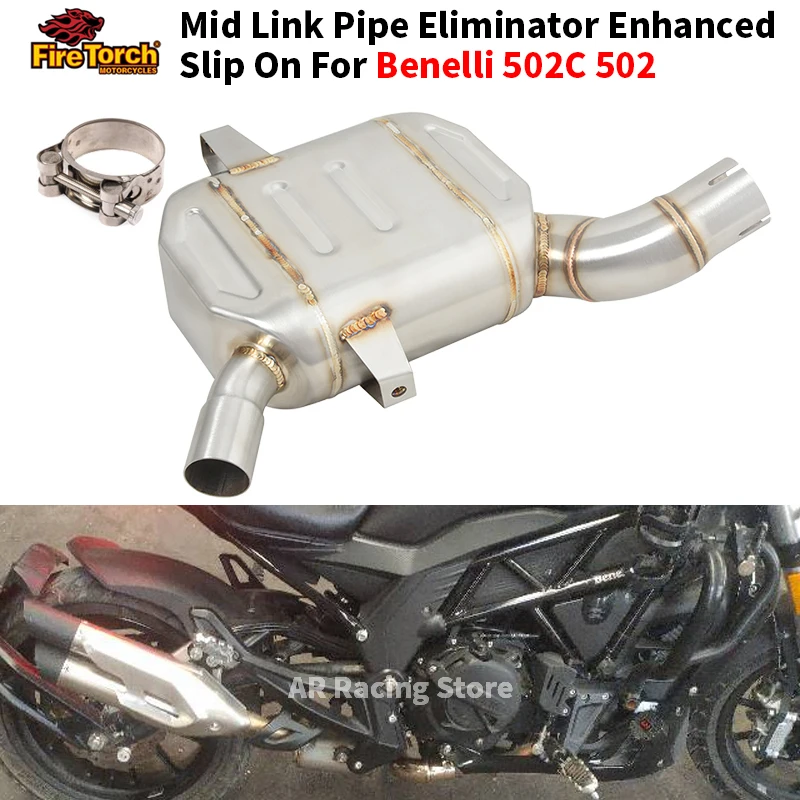 

Slip On For Benelli 502C 502 Motorcycle Catalyst Delete Mid Link Pipe Eliminator Enhanced Exhaust System Escape Moto Muffler