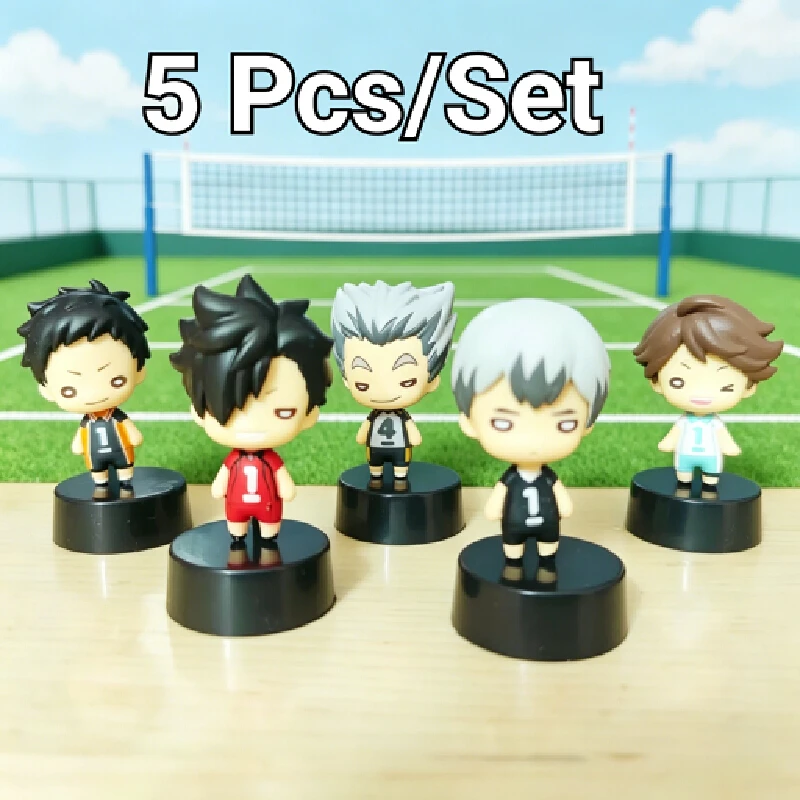 Haikyuu Chibi Nendoroid Figuren – 5 Stile mit Bohnenaugen: Oikawa Tooru, Tsukishima Kei – Desktop-Ornament für Anime-Sammlungen, verpackt
