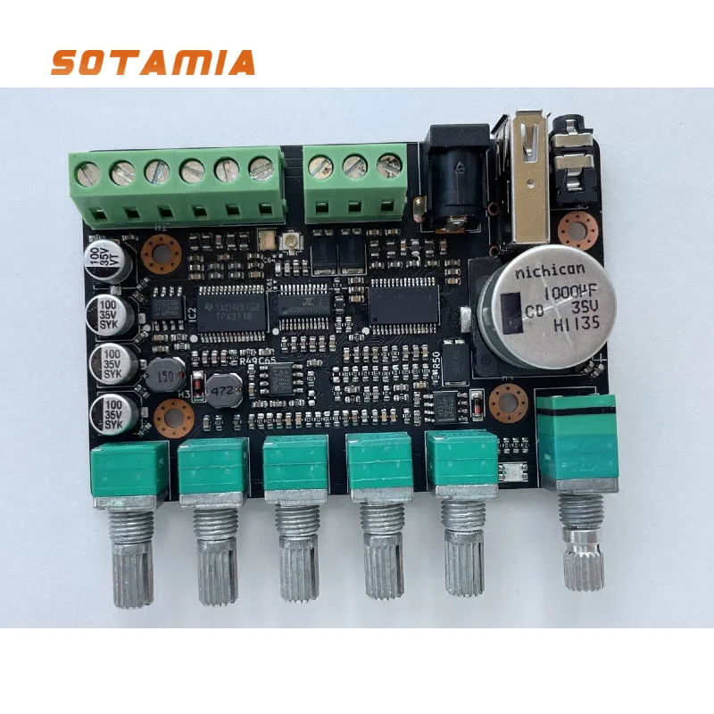 SOTAMIA TPA3118 2.1 Bluetooth Digital Power Amplifier Board 2x30W+60W Subwoofer Adjustable Crossover Point Virtual Surround