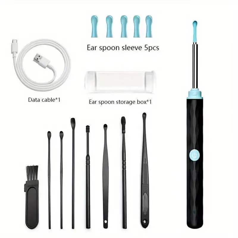 

Ear Canal Cleaner Ear Cleaning Kit for Android Phones White Ear Canal Cleaner with 1296P Camera 5 Ear Spoons Ear Cleaning Kit