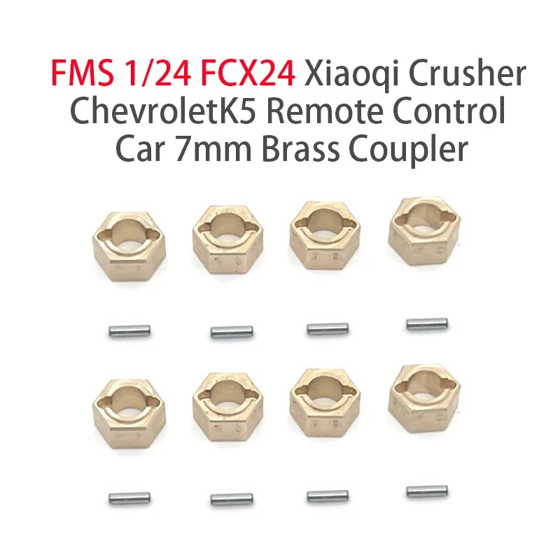 Suitable For FMS 1/24 FCX24 Xiaoqi Crusher And Chevy K5 RC Car 7mm Brass Coupler