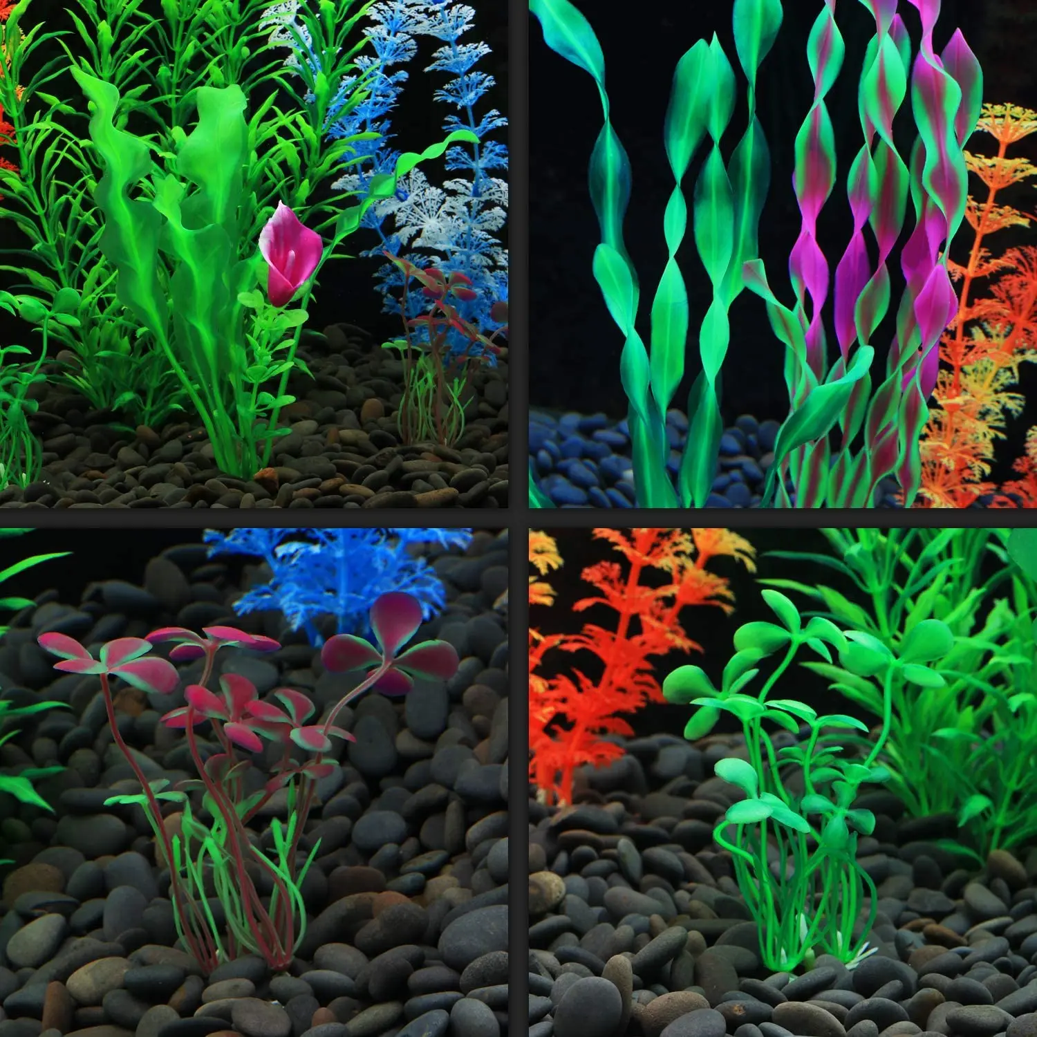 10PCS Artificial Aquarium Plants Set Underwater Plants For Aquarium Fish Tank Decoration Colorful Water Grass Aquatic Plant