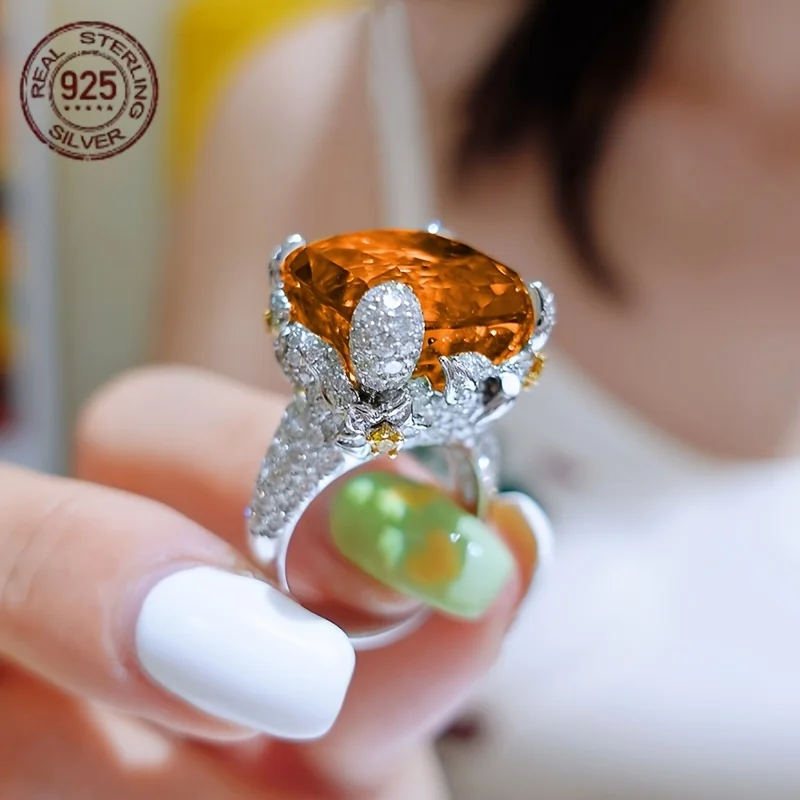 

Новые нежные обручальные кольца из стерлингового серебра 925 пробы с цирконием цвета шампанского, женские элегантные обручальные кольца из белого золота, благородные вечерние ювелирные изделия, подарки