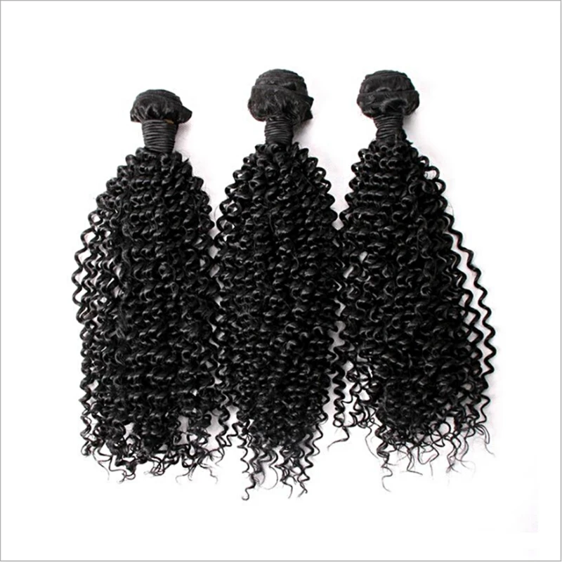 Extensiones Cabello africano brasileño para mujer, cabello rizado, gorro pequeño, tejido negro