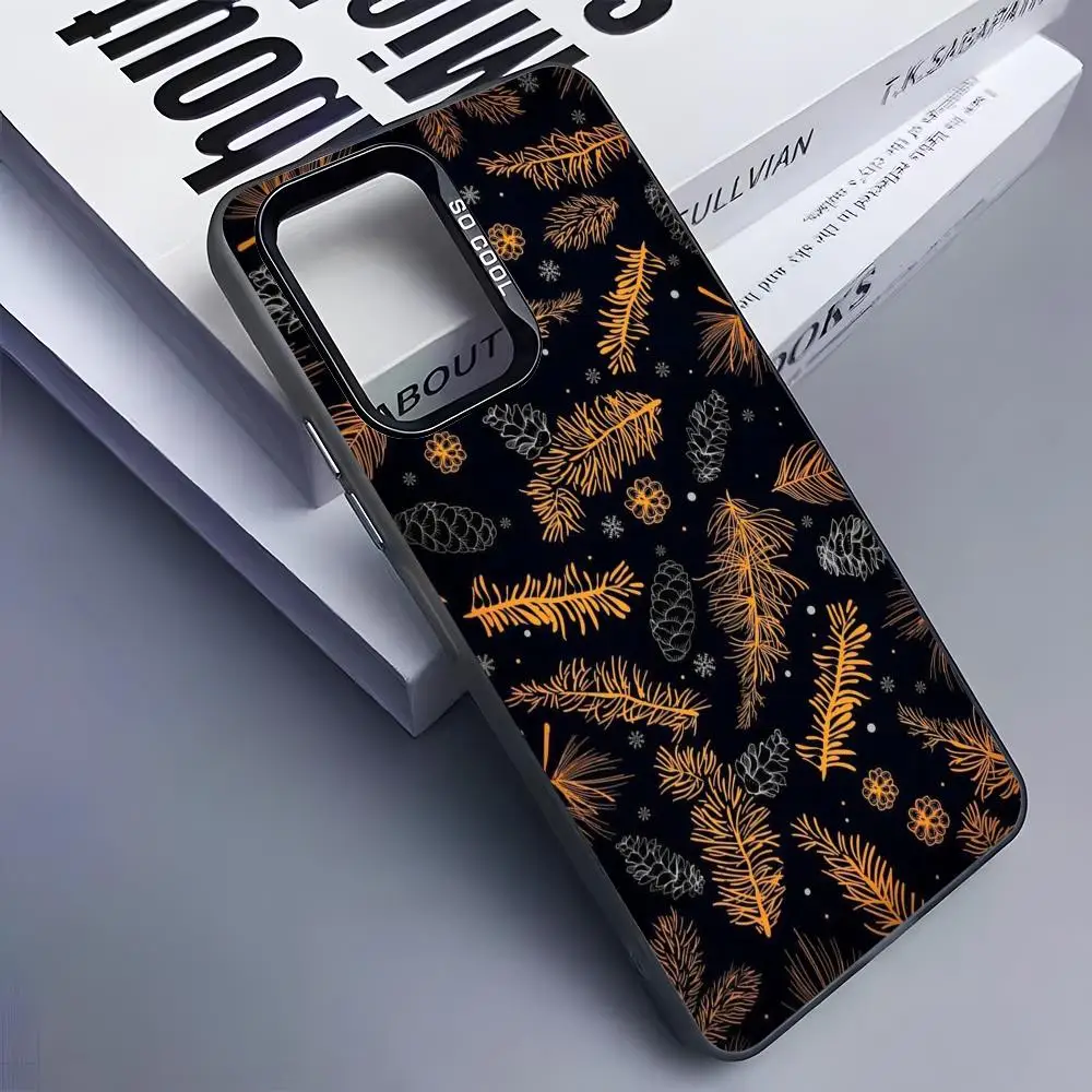 Leaves Flowers Phone Case for Samsung Galaxy A57 56 55 54 52 37 36 35 34 27 26 25 17 16 5G Colorful Silver Cover