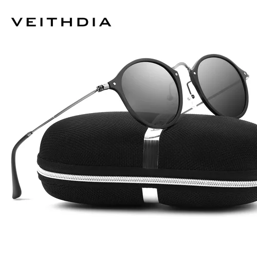Imagen 2 del producto VEITHDIA-gafas de sol redondas para hombre y mujer, lentes de sol Unisex con revestimiento polarizado, espejo deportivo para conducir, 6358