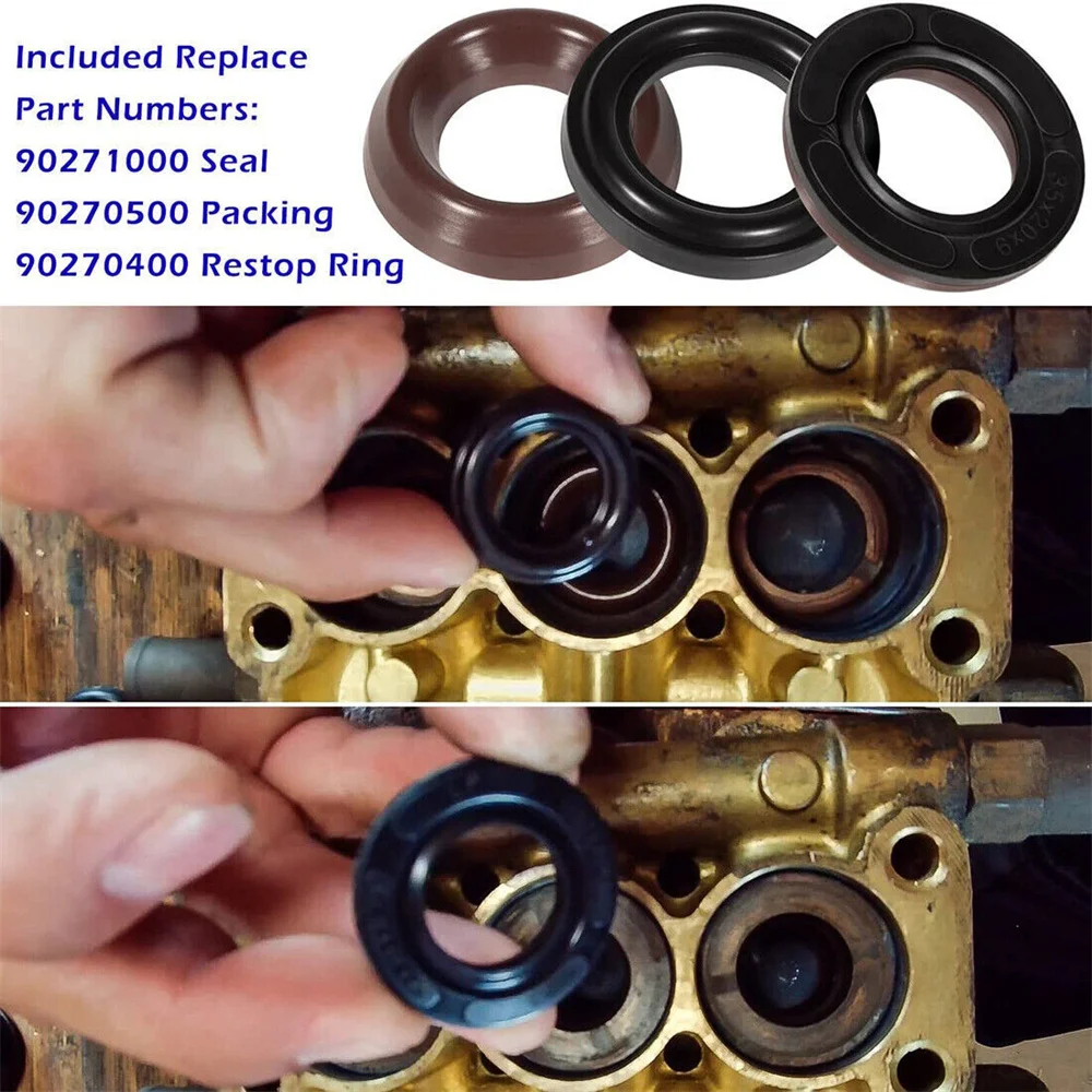 ANX General Pump Kit 69 Packing Kit with Restop Ring for 20mm Pressure Washer Pump T, TS, W, WS Series of Products K69