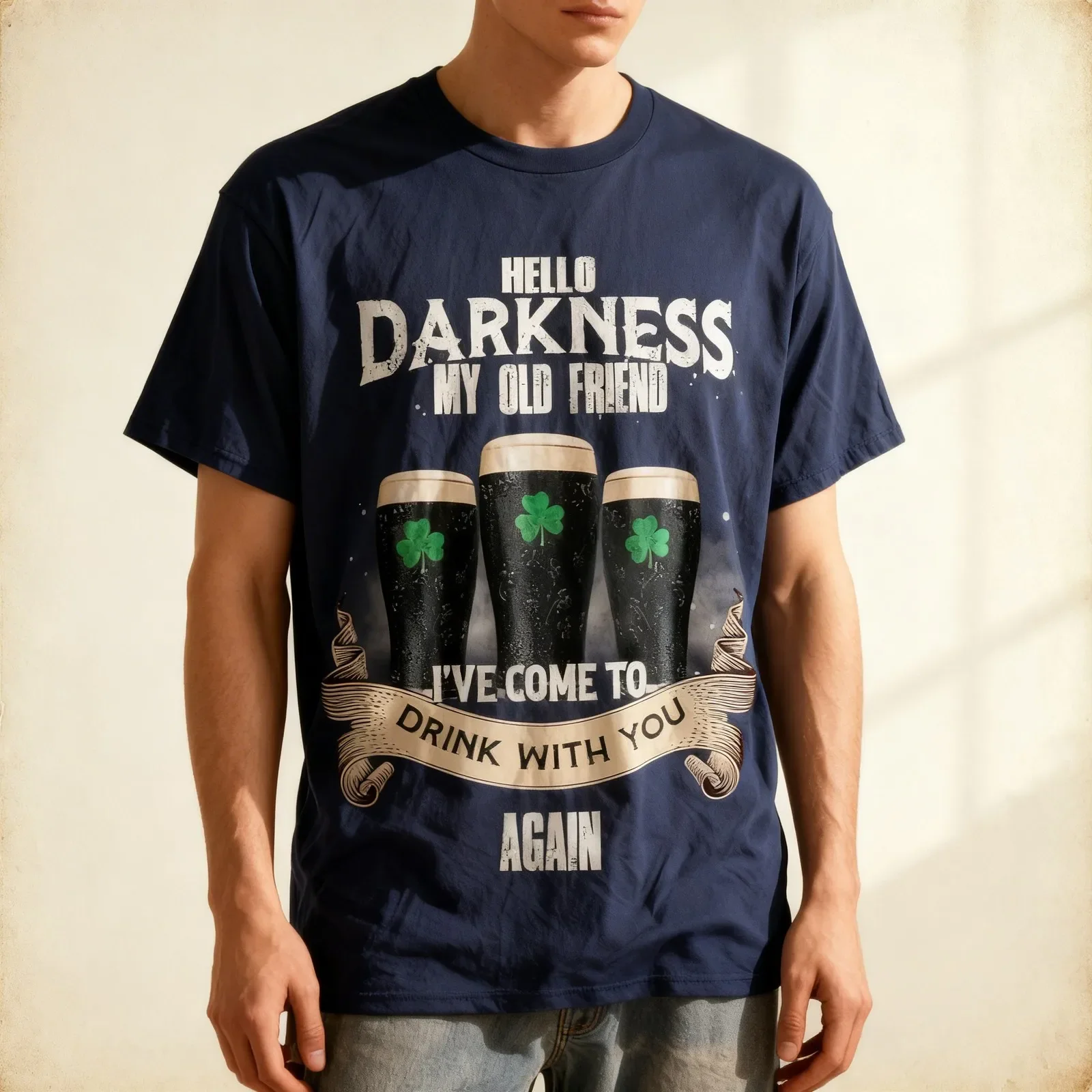 Irish Hello Darkness My Old Friend Drink Patrick Day T-Shirt