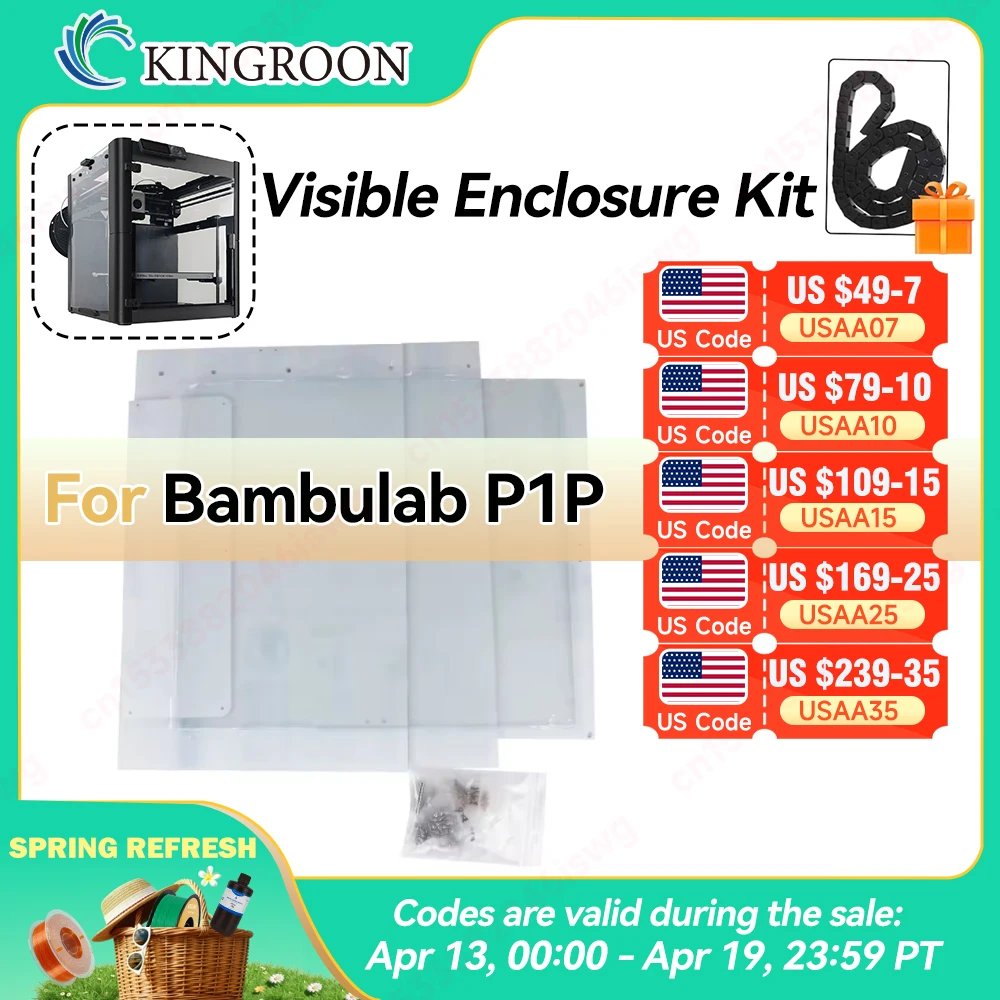 

Для корпуса Bambulab P1P, комплект для сборки, закаленное стекло + 4 прозрачных акриловых панели + 4 магнитных углов для печати из АБС-пластика + винты
