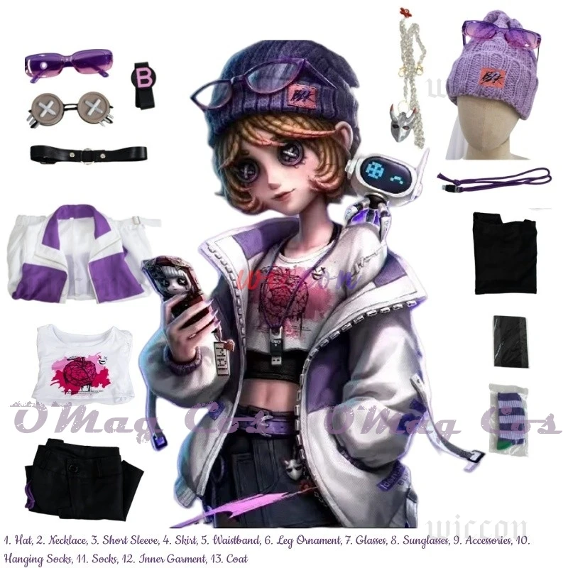 

Game Identity V Tracy Reznik Mechanic Cosplay Costume Wig Hat BLK Tracy Uniform Halloween Carnival Party Role Play Clothes