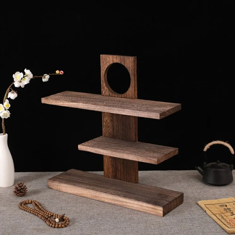 Supports de rangement de Style chinois à 3-4 couches, service à thé au Design rétro, support multicouche en bois massif, pavillon multi-trésor