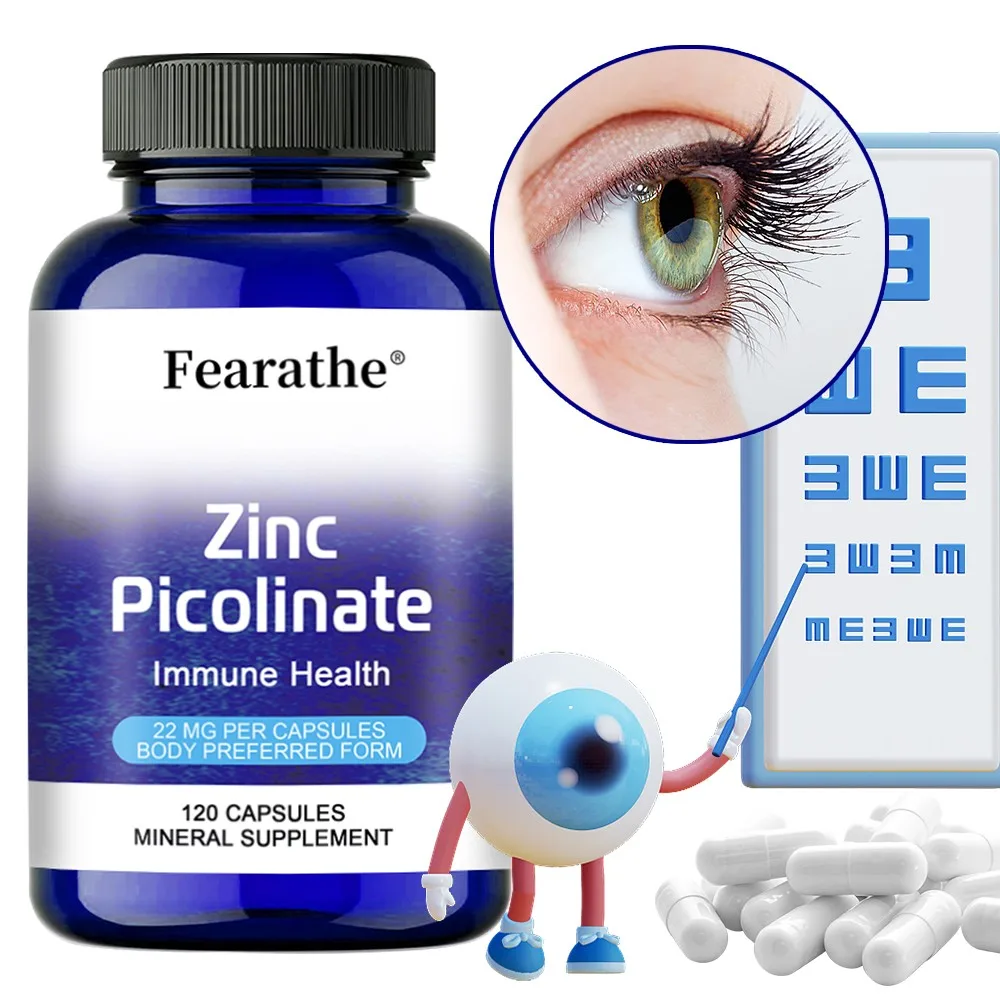 

Zinc Picolinate - Promotes Healthy Skin - Supports Immune System, Energy, Helps Protect Vision, Antioxidant, Improves Sleep