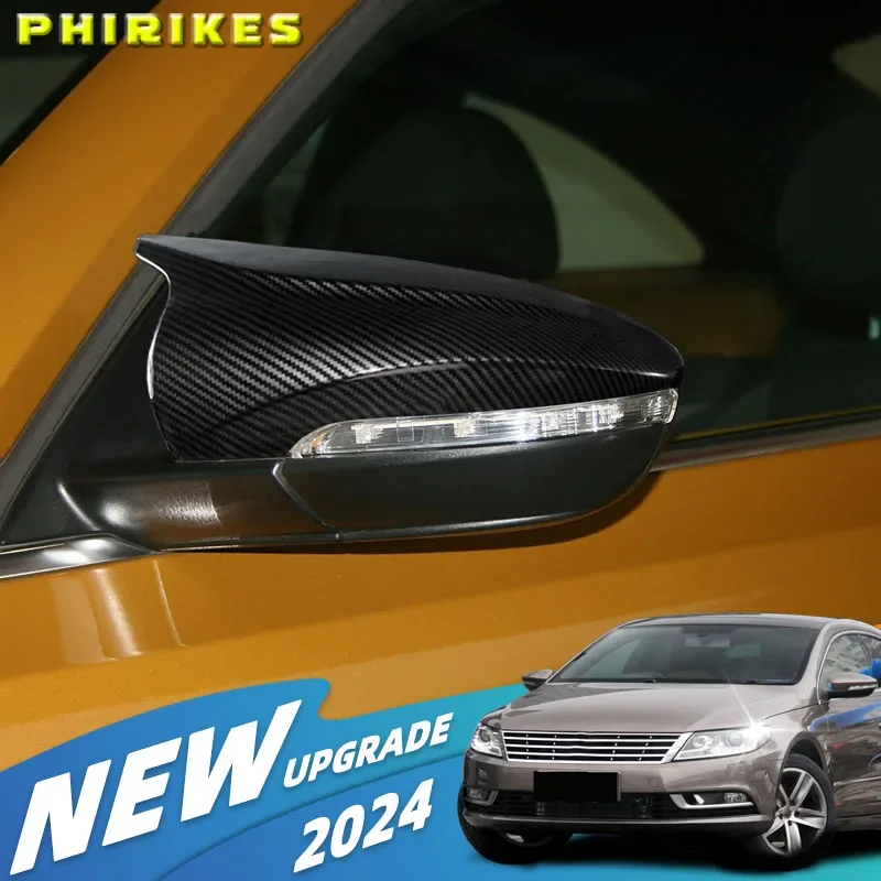 

Carbon Fiber Pattern Black Side Mirror cover Caps for VW JETTA MK6 Volkswagen Passat B7 Scirocco Beetle CC Eos Replacement