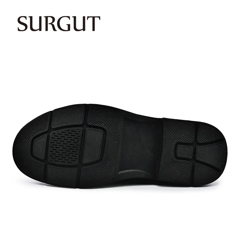 SURGUT-zapatos planos de trabajo de cuero genuino para hombre, calzado informal de alta calidad, suave y cómodo para el día a día, novedad