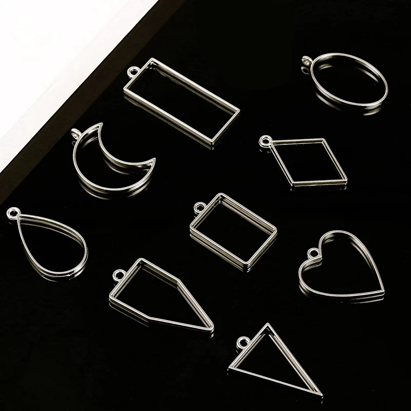 80 PCS Assorted Open Metal Bezels For Resin Pressed Frame Charms Earring And Necklaces Making Frames (Gold And Silver) Promotion