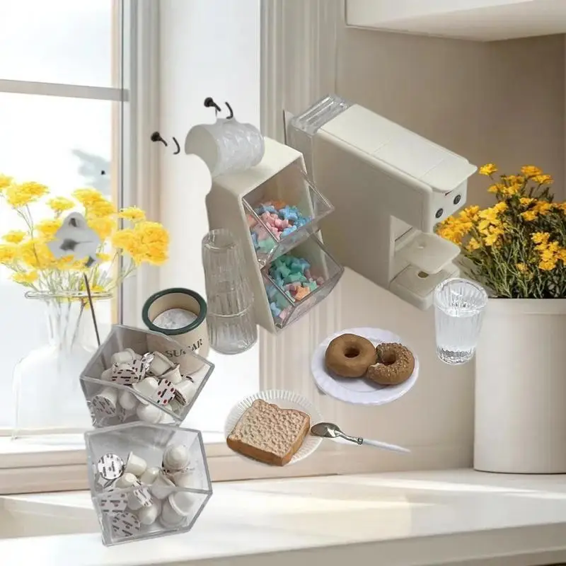 ドールハウス用おもちゃアクセサリー1個：1/6スケールミニテーブルティーバッグ/コーヒーカプセル収納ボックスキッチンプレイセット