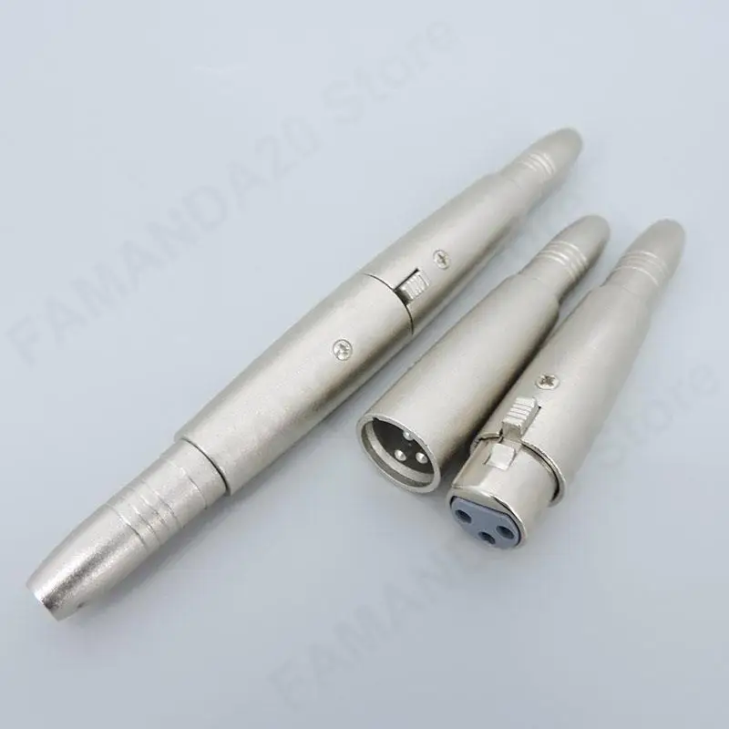 3 Pin XLR Male female Plug to metal microphone 6.35mm 6.5mm Mono Female Jack connector to 1/4 Inch Audio Cable Adapter 1/3pcs m