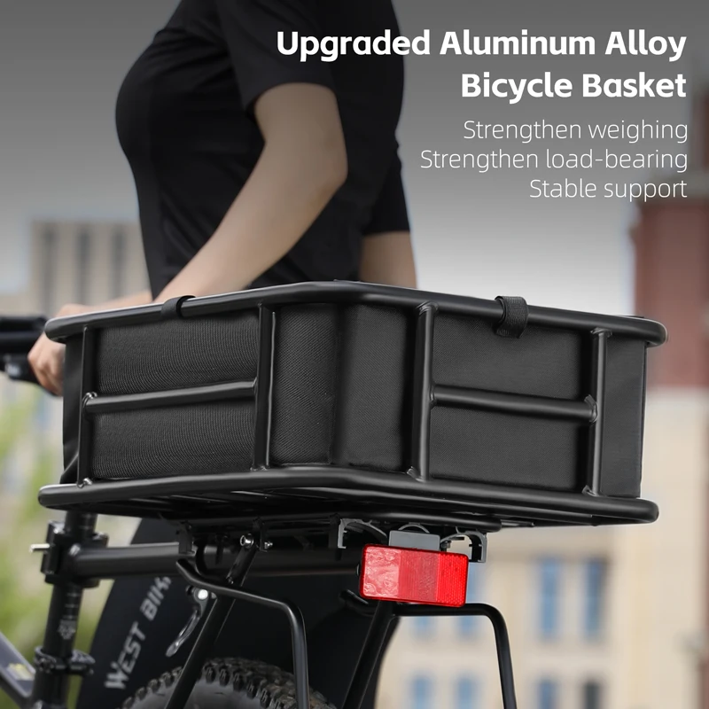 

Large Capacity Bicycle Rear Basket Aluminum Alloy Cargo Rack Quick Release for 26-29 Inch MTB Commuting Cycling