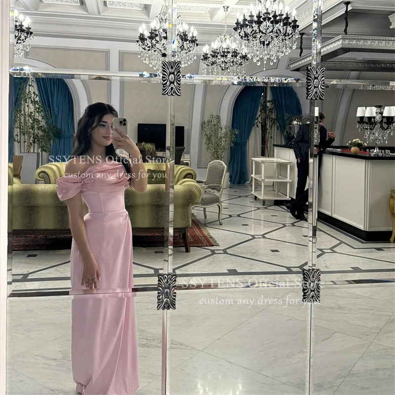 SSYTENS ที่กําหนดเองชุดราตรีหรูหราสําหรับโอกาสพิเศษชุดพรหมสีชมพู 2025 ความยาวชั้น Mermaid Wedding Party Dress
