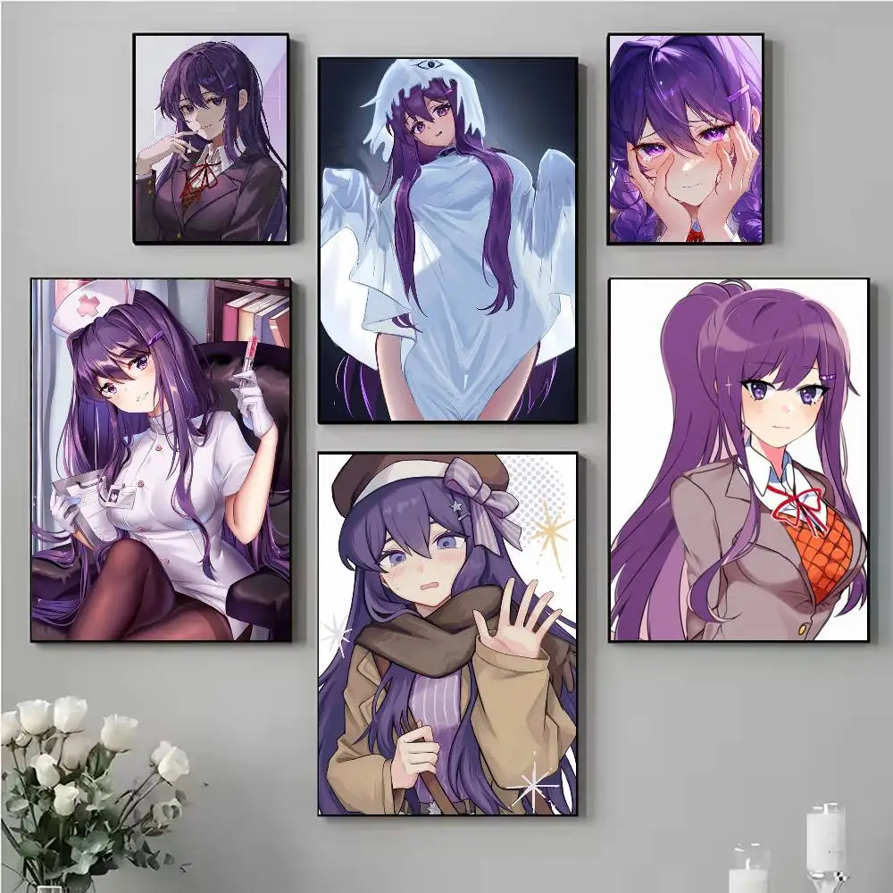 

D-DDLC Girl Y-Yuri Poster HD Quality Wall Art Retro Posters For Home Room Wall Decor Self Adhesive