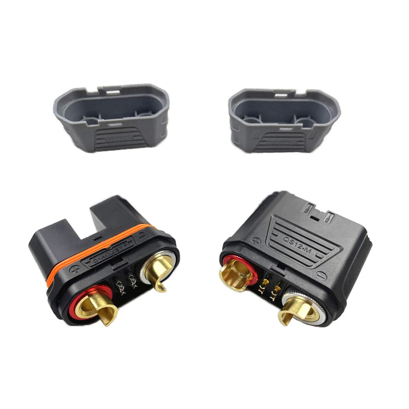 1Pair QS12 Anti-sparking Male Female Lipo Battery Plugs Connector High-Current Weldable for E-bike Electric Scooter Balance Car