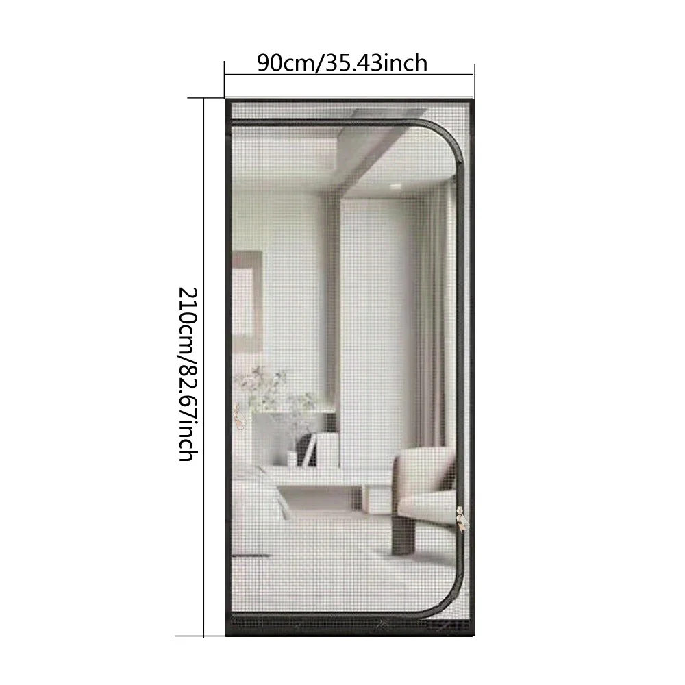 

Zipper Soft Yarn Door Curtain U-Shaped Mosquito-Proof Door Curtain Cat-Proof Door Curtain Nail-Free Installation