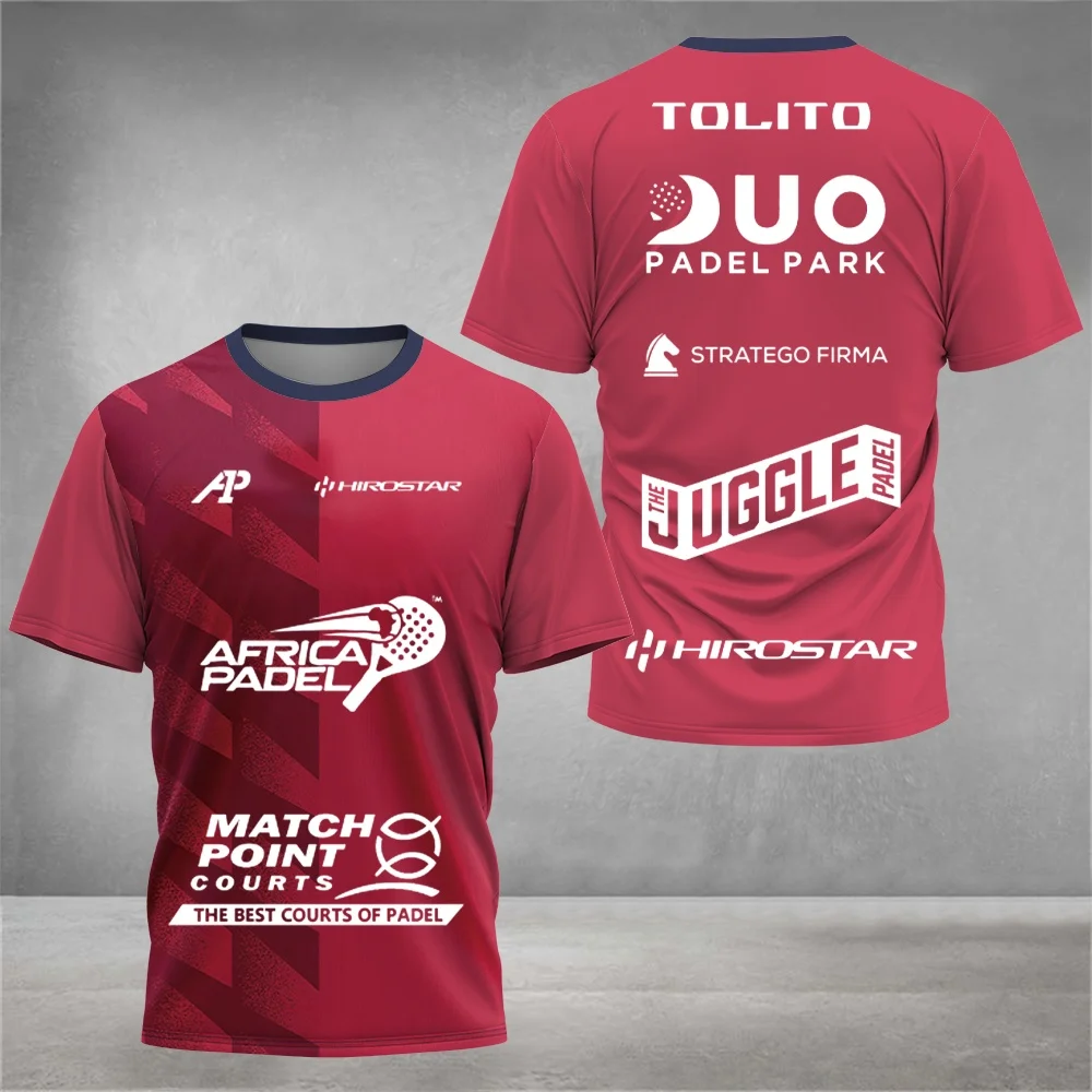 Professional Padel Sports Short-sleeve T-shirt Breathable Quick-dry Fabric Team Print for Training & Matches