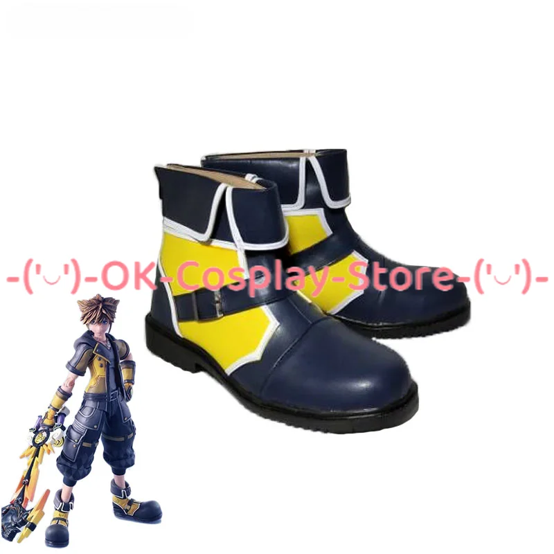 Zapatos de cuero PU para Cosplay de Game KH Sora, botas de Carnaval de Halloween, accesorios de Cosplay de Anime, hechos a medida