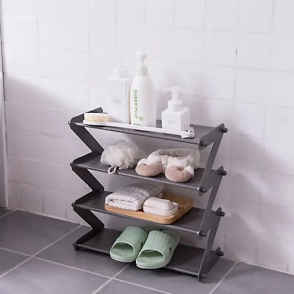 Multi-Layer Z-Shaped Shoes Rack Entrance Hall Stainless Steel Storage Shelf For Shoes Book Home Shoe Storage Rack Save Space 1P