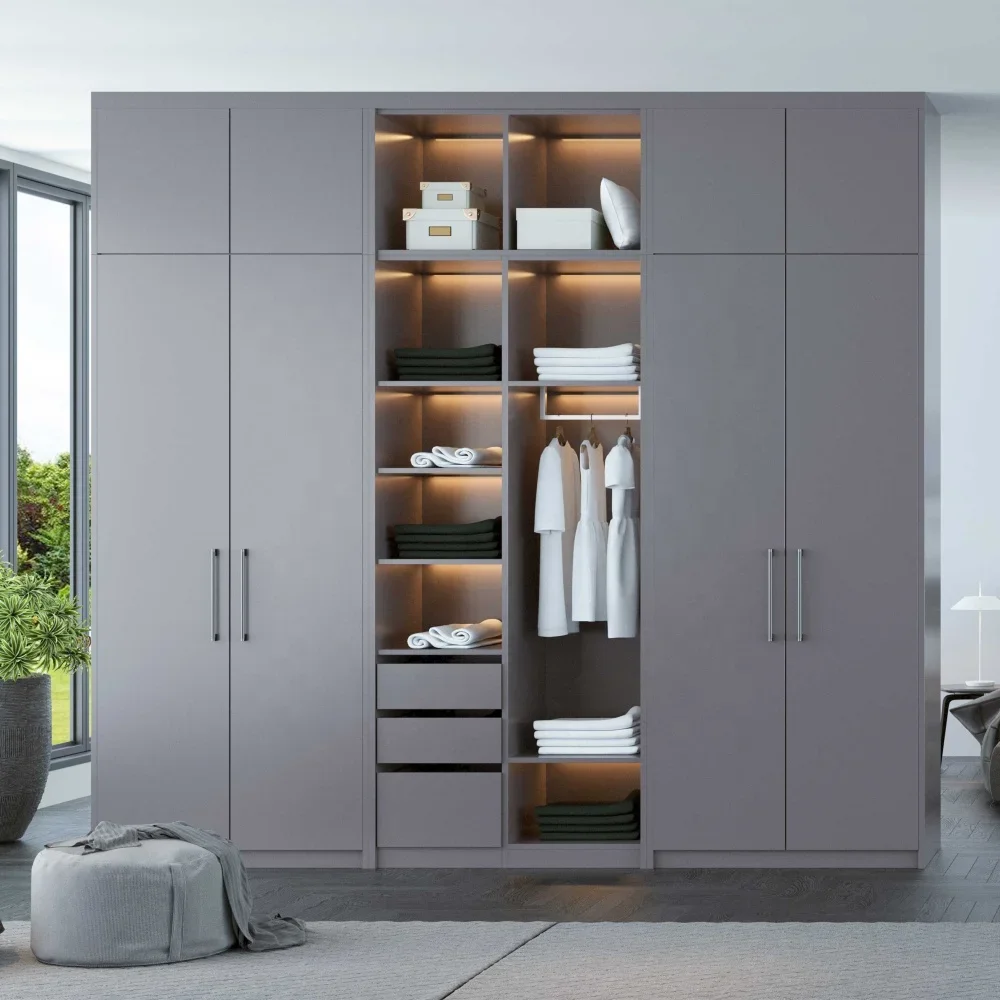 

Bedroom Furniture Modern Contemporary Cheap MDF Walk In Closet Wardrobe