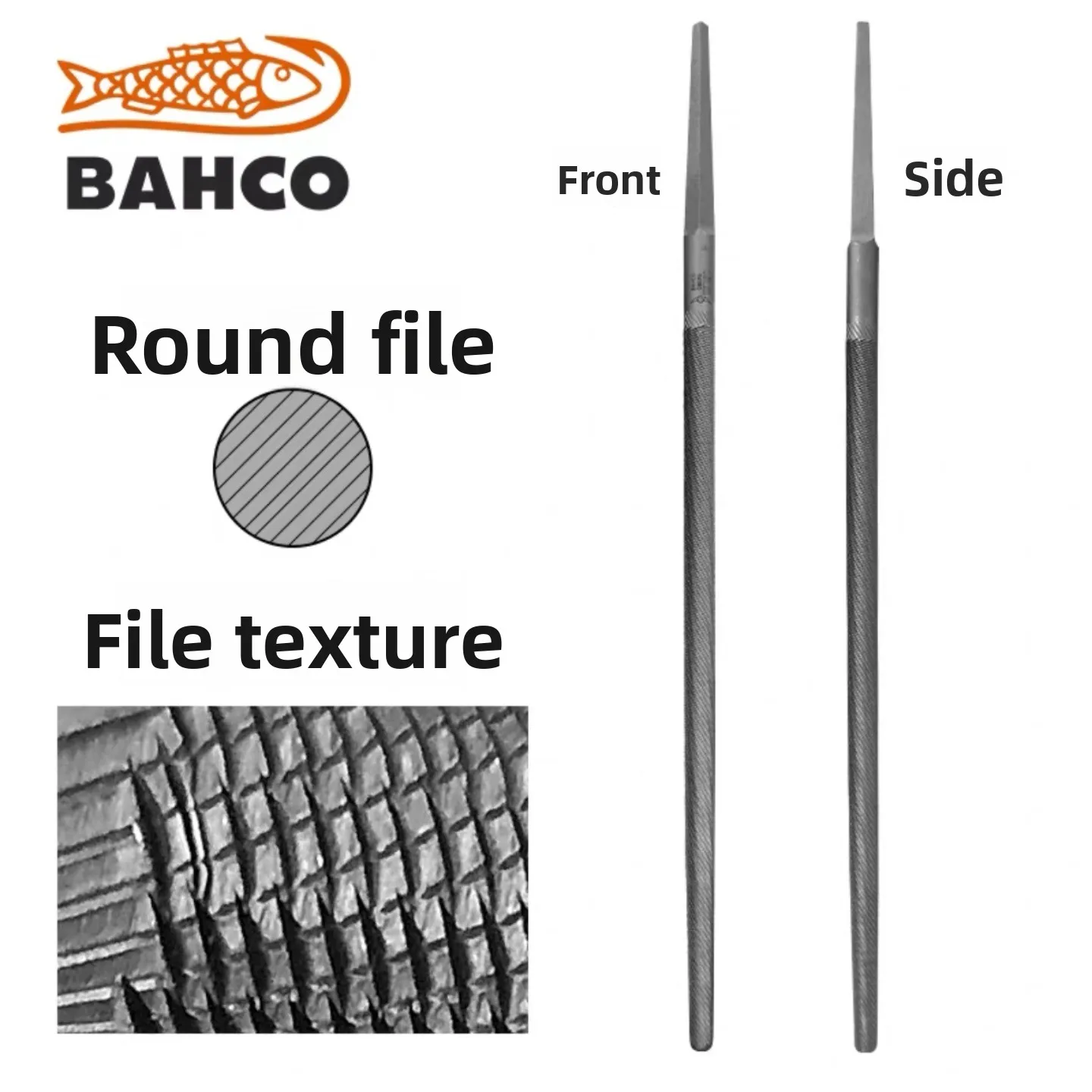 Professional BAHCO Sweden Files Set 4-12 Inch Round Flat Half Round Medium Teeth for Sharpening Grinding Polishing
