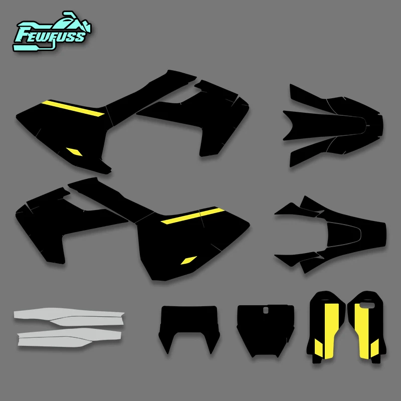 Fewfuss Graphics Decals Stickers Kit For Husqvarna 16‑18 TC FC TX FX FS 17‑19 TE FE Motorcycle Background Custom Number