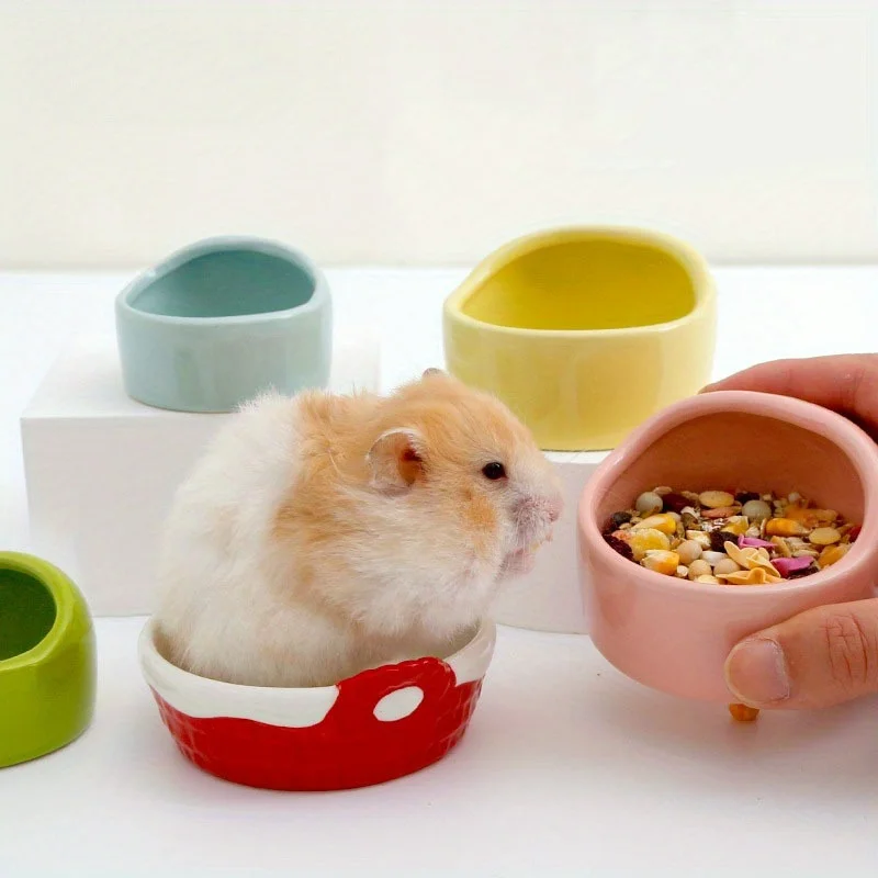 1pc Durable Small Pet Feeding Bowl, Plastic Food and Water Dish for Hamsters, Birds, Parrots - Easy to Clean, Plane-Proof Design