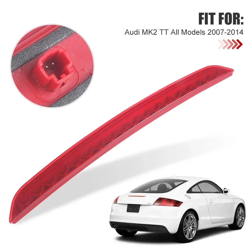 

1PC LED Additional Brake Light High Mount 3rd Rear Stop Signal Tail Lamp For Audi TT 8J MK II 2006-2014 OEM# 8J0945097 Red Smoke