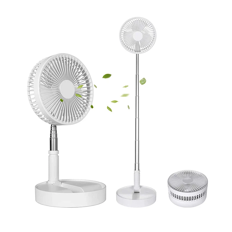 Portable Adjustable-Height Rechargeable Desk Stand with mini Safety Foldable Electric Fan Suitable for Offices and Homes