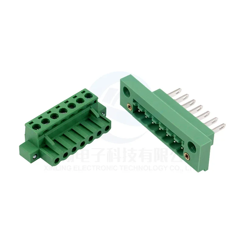 Pluggable through-wall green terminal block 2EDGWB-5.08MM with screw fixed panel 2P3P4P-12P