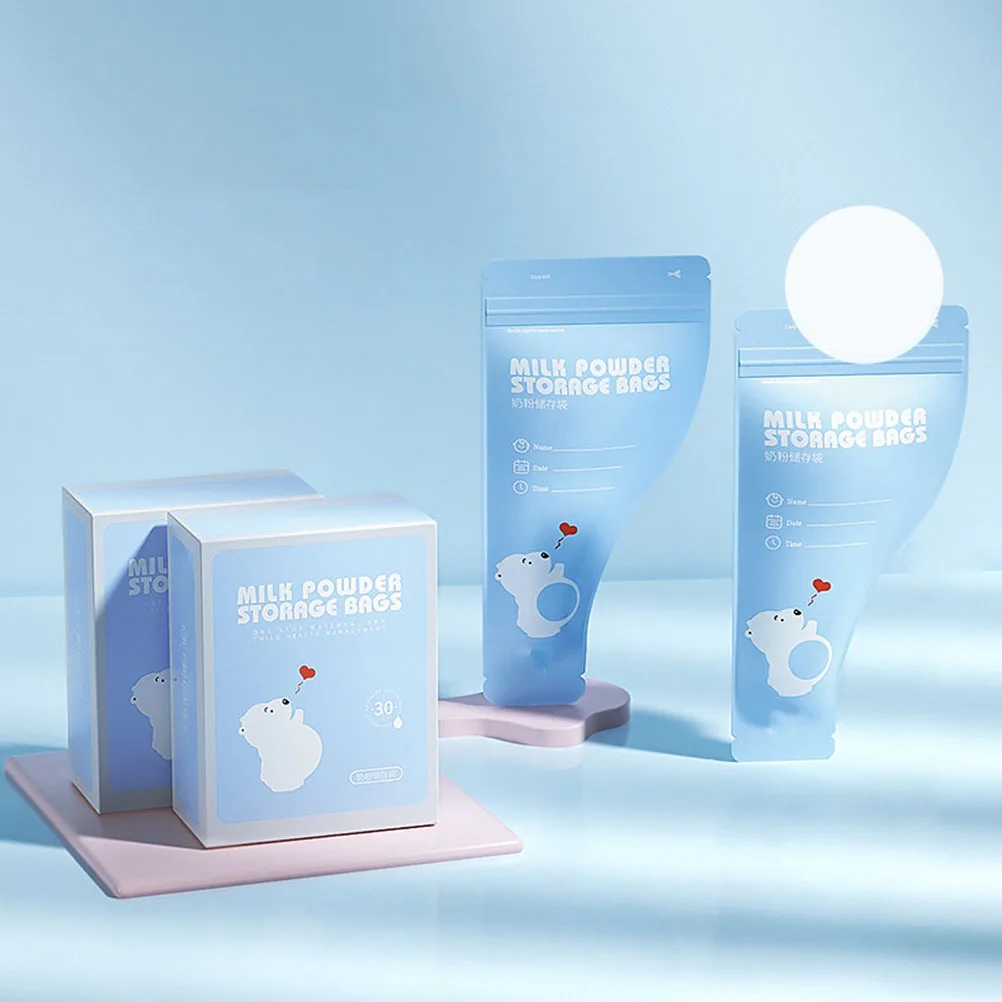 30 قطعة أكياس تخزين مسحوق الحليب القابل للتصرف المحمولة السفر صيغة موزع الحقائب محكم الغلق مختومة أكياس تخزين مسحوق الحليب