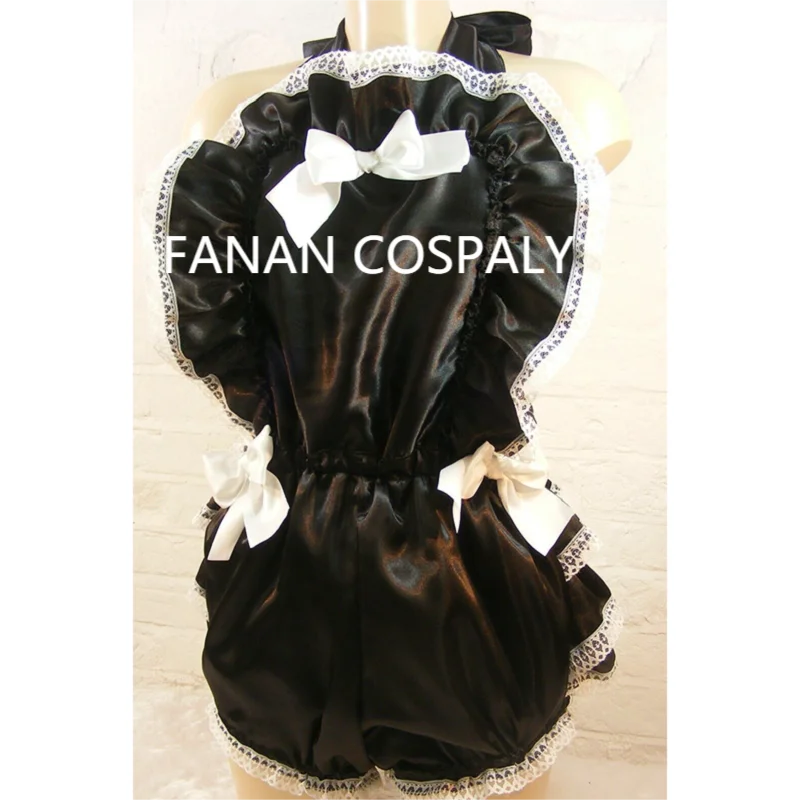 Multicolor Adult Giant Baby Sexy Girl Black Thin Back Satin Sissy Shorts Girl White Bow Role Playing Gothic Customization