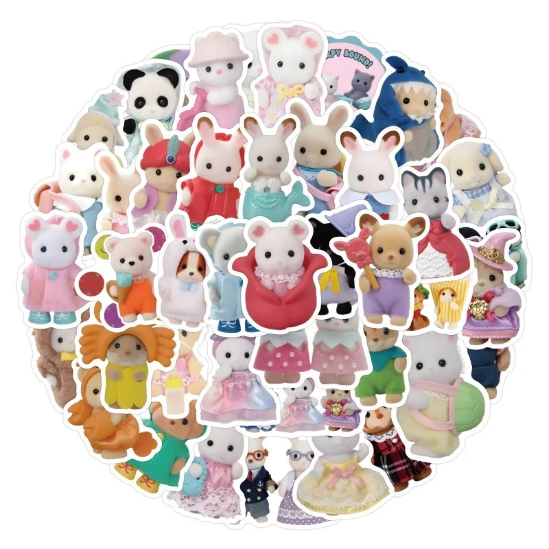 60pcs New Calico Cartoon Graffiti Stickers Water Cup Luggage Laptop Mobile Phone Car Stationery Guitar Decorative Stickers