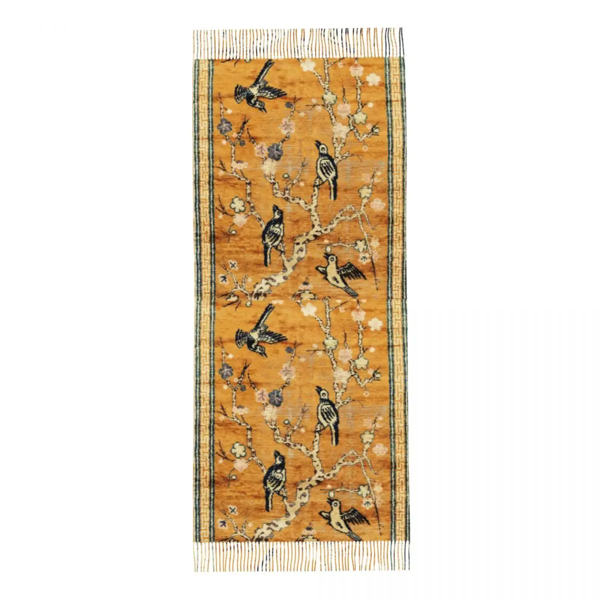 Custom Printed Antique Chinese Pictorial Birds Tree Rug Scarf Women Men Winter Fall Warm Scarves Bohemian Shawls Wraps