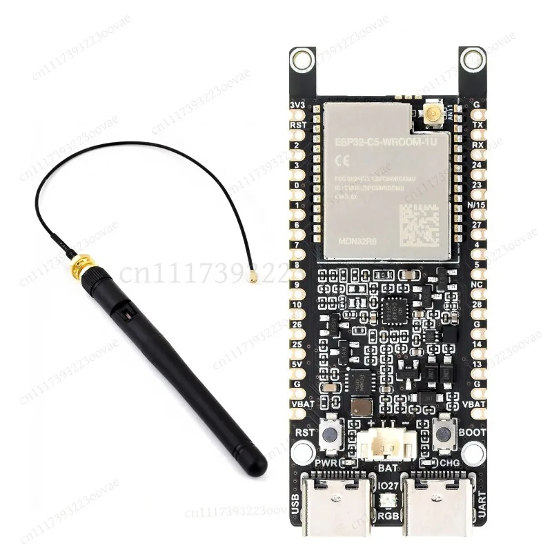 ESP32-C5-1U Development Board with On-Board Module, Dual-Band Wi-Fi 6, Multi-Protocol, RISC-V MCU, 32M Flash, 8M PSRAM
