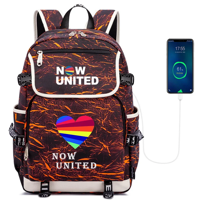 New Now United Oxford Multifunctional USB Charging Backpacks Men Travel Bag Women Students Laptop Backpack