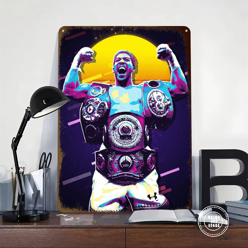 Anthony Joshua Poster Retro 3D Printed Metal Signs Customized Wall Hanging Gift for Home Decoration Room Accessories Tin Sign