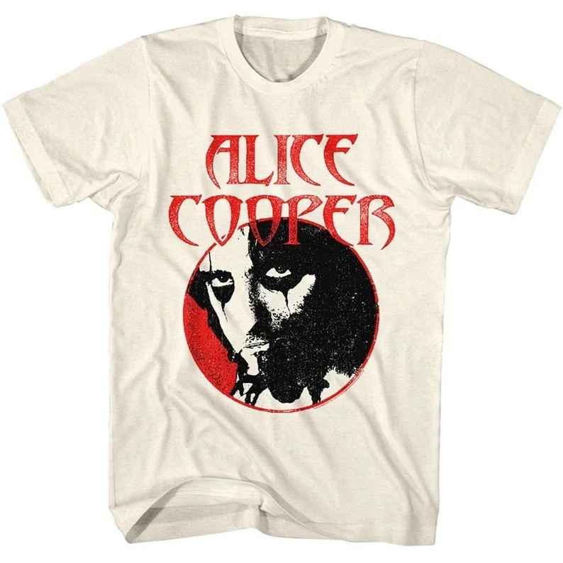 Vintage Alice Cooper Circle Face T-Shirt, Retro Rock Band Tee, Music Fan Gift Vintage T Shirt  Mens T Shirts