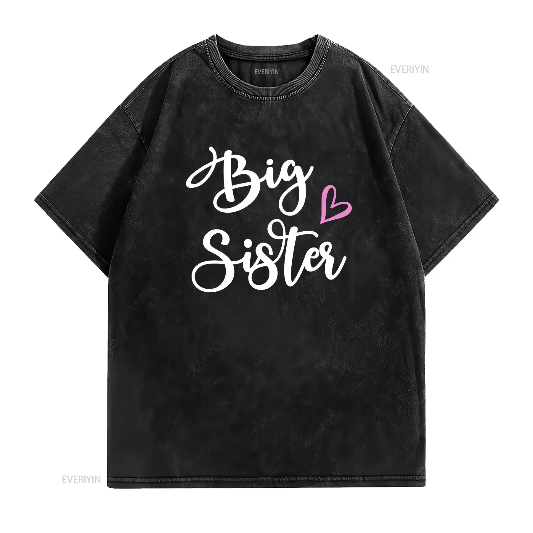 MISS POPULAR Big Sister T Shirt for Sis Announcement Promoted to Everyday Wear Toddler Girl Sizes vintage Washed graphic