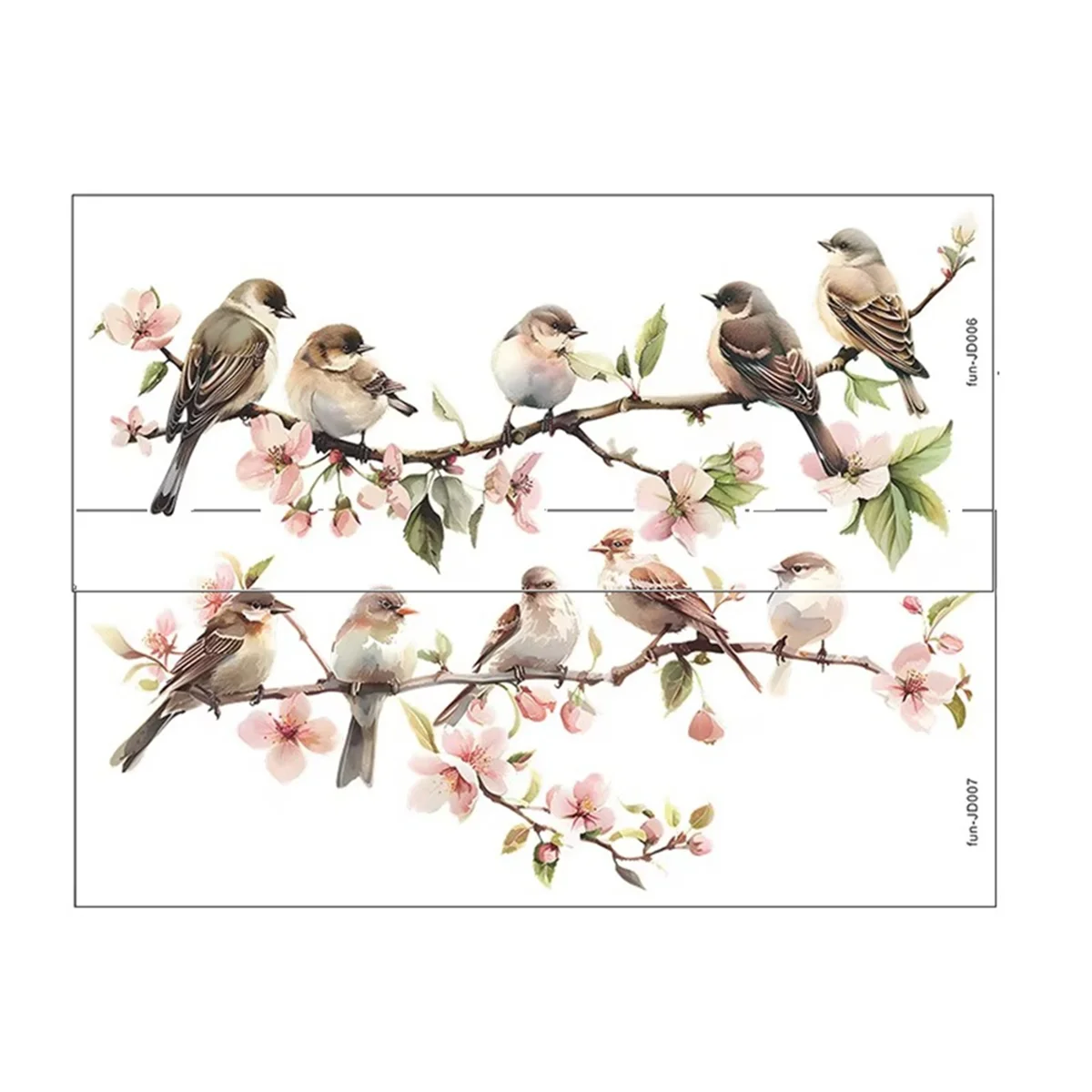 Y31A 60x25 سنتيمتر فروع الزهور الطيور بولي كلوريد الفينيل ملصقات نافذة الزجاج ذاتية اللصق الجدار ملصق غرفة نوم المنزل غرفة المعيشة الديكور